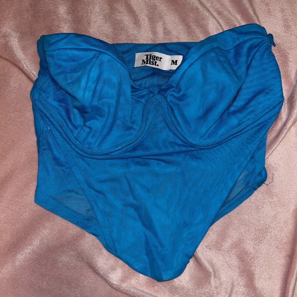 TigerMist Blue Going Out Bandeau Top
